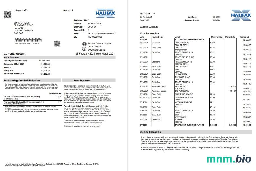 Wielka Brytania HSBC szablon w formacie excel pdf